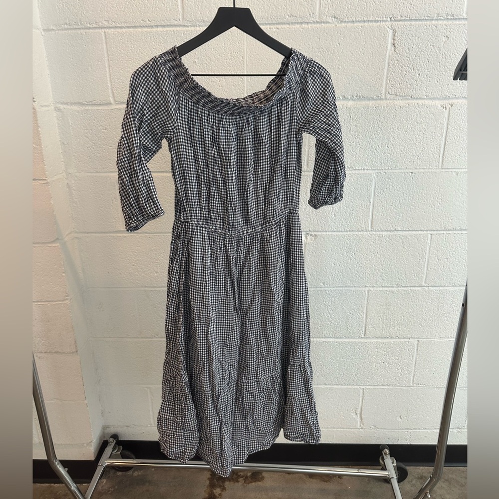 NWT Old Navy Off The Shoulder Gingham Dress Size Small